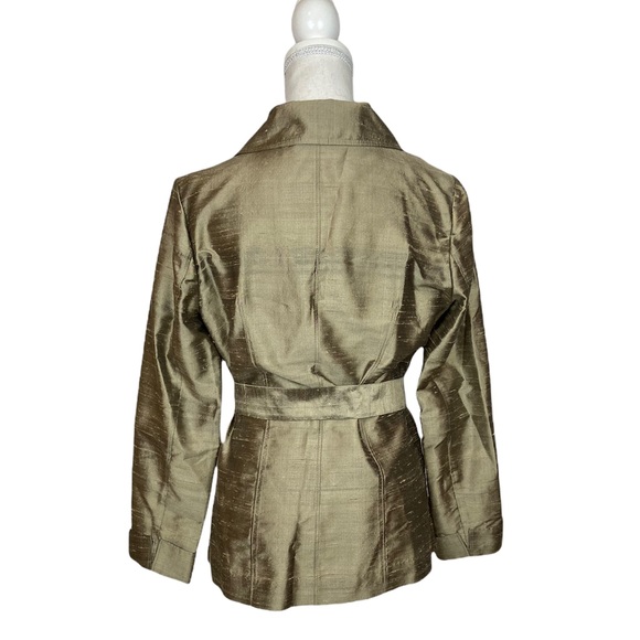 Classiques Entier Atelier 100% Silk Gold Belted Button Down Shirt Size Small - Picture 4 of 10